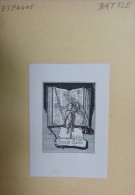 Ex-libris Espagne - Joseph BATTLE - Livre Au Chevalier - Exlibris