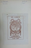 Ex-libris Espagne - Joseph BATTLE - Bibliothèque Dans Un Médaillon - Ex-libris