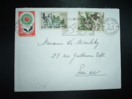 LETTRE TP EUROPA 0,25 + TP 3F + TP 2F OBL.MEC.3-3-1965 MONTE-CARLO - Cartas & Documentos