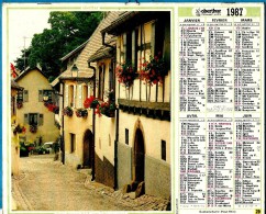 ALMANACH DES P.T.T 1987 (67)  - Complet * GUEBERSCHWIHR(68)  - PEROUGES (01) - * Calendrier * OBERTHUR * N° 20 - Tamaño Grande : 1981-90