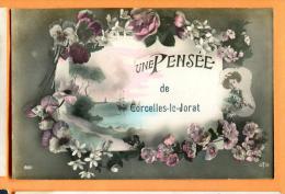 FAE-02  Une Pensée De Corcelles-le-Jorat, Fantaisie, Pensées, Violettes, Roses. Cachet Corcelles-le-Jorat Pour Cossonay - Cossonay