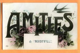 FAE-03 Amitiés De Froideville, Fantaisie, Roses, Colombe. Cachet Froideville 1912 Pour Cossonay - Cossonay