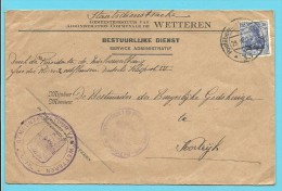 BZ 31 Met Stempel  "Postuberwachungstelle 33 " Op Brief "Gemeentebestuur WETTEREN" (Administration Communale - OC26/37 Territoire Des Etapes