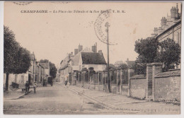 CHAMPAGNE : PLACE DES TILLEULS ET RUE NEUVE - ATTELAGES - 2 SCANS - - Champagne Sur Oise