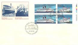 1987  Canadian Steamships  Sc 1139-40   UR Plate Block - 1981-1990