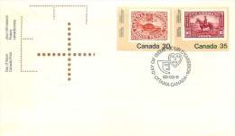 1982  Canadaa 82 Exhibition Stamp On Stamp Beaver, RCMP  Sc 910-1 Combination FDC - 1981-1990