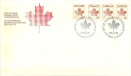 1983  32¢ Maple Leaf Coil Sc 951  Strip Of 4 - 1981-1990