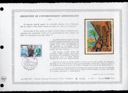 MONACO 1977 DAP 1er Jour Nté / Soie RARE (2600 Ex) " PROTECTION DE L´ENVIRONNEMENT MEDITERR. " N°YT 1117. Parf état. FDC - Protección Del Medio Ambiente Y Del Clima