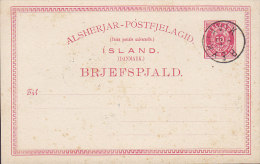 Iceland UPU Postal Stationery Ganzsache Entier (1880) 10 Aur Ziffer 23.1.(No Year) REYKJAVIK Unadressed - Ganzsachen