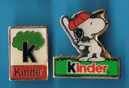 2 PIN´S //  ** KINDER ** CHOCOLAT ** SNOOPY ** BASEBALL ** - Honkbal