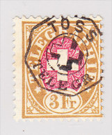 Heimat ZH TÖSS TELEGR. Vollstempel Auf 1881 Telegrafen Marke 3Fr. #18 - Telegraafzegels