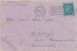 297/24 - JEUX OLYMPIQUES LOS ANGELES USA - Vignette Anti-Tuberculeuse Sur Lettre NEW YORK 1932 Vers ALLEMAGNE - Verano 1932: Los Angeles