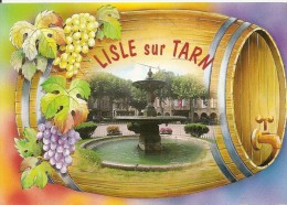 81. CPM. Tarn. Lisle Sur Tarn.  Le Centre, La Fontaine - Lisle Sur Tarn