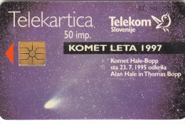 SLOVENIA SLOVENIJA PHONECARD 1997 KOMET HALE BOPP IMELDA 8000 SPACE ASTRONOMY  TELEKOM CAT.NO. 040 - Astronomùia