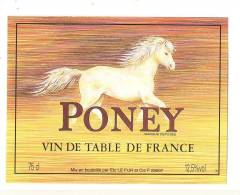 Etiquettes De Vin De Table -  Poney  -  Ets Le Fur (29)  -   Thème Cheval - Caballos