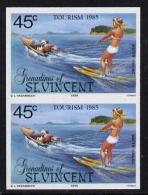 S. Vincent Gren. 1985, Tourism Sport, Water Skiing, 1val IMPERFORATED In Pair - Wasserski