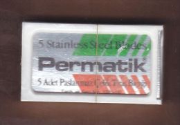 AC - PERMATIK BLADES SHAVING RAZOR BLADES 5 BLADES IN UNOPENED BOX - Scheermesjes