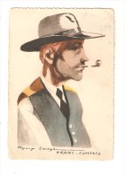 25 Franche Comté : Illustration Jaillet : Type Franc Comtois Portrait Homme Avec Chapeau & Pipe - Personnages