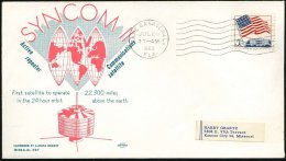 U.S.A. 1963 (26.7.) MaWellenSt.: CAPE CANAVERAL,/FLA. , Klar Gest. Inl.-SU.: SYNCOM II  (= Geostationäre... - Other & Unclassified