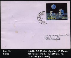 BHUTAN 1989 25 Ch. "Apollo 11 Mondflug": Landfähre, Astronaut, Erde, 3-D-Marke! Wie EF (u.a. Rs.) Sauber Gest.... - Other & Unclassified