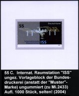 B.R.D. 2004 55 C. "Internat. Raumstation ISS", Ungez. Vorlageblock Der Bundesdruckerei (anstatt Der... - Other & Unclassified