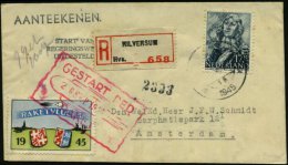 NIEDERLANDE 1945 (26.9.) De Bruijn-Raketenflug Hilversum, EF 17 1/2 C. Van Gent (Mi.416 EF) 1K + RZ: HILVERSUM +... - Other & Unclassified