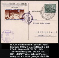 Thale/ (Harz)/ Hexentanzplatz.. 1934 (28.1.) HWSt A. EF 6 Pf. Wagner (Mi.502 A) + Gez. Raketenmarke: 1/2 RM "1.... - Other & Unclassified