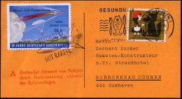 Cuxhaven 1 1961 (23.1.) Jubil.-Raketenmarke 3.- DM "25 JAHRE DEUTSCHER RAKETENFLUG" SYSTEM GERH. ZUCKER (Rakete,... - Other & Unclassified