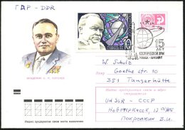 UdSSR 1972 (4.10.) 4 Kop. U Staatswappen , Rosa: S. P Korolew + 10 Kop. S. P Korolew (Mi.3606) = Konstrukteur Des... - Other & Unclassified