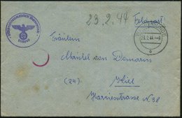 SWINEMÜNDE/ E 1944 (23.2.) 2K + Viol. 1K-HdN: Stützpunktkommando Warnemünde + Rs. Hs. Abs.:... - Other & Unclassified