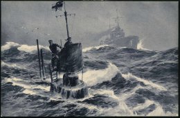MAINZ/ *3n 1918 (11.8.) 1K-Steg Auf Monochromer Propaganda-Spenden-Künstler-Ak.: U-Boot In D. Nordesee Auf... - Other & Unclassified