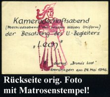 Kiel-Kronshagen 1946 (24.5.) Rotviol. Matrosen-HdN Aus Der Zeit Des II. Wk. Auf Orig S/w.-Foto: Besatzung Des... - Other & Unclassified