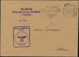 Kiel 1 1940 (26.6.) MWSt.: KIEL 1/u/Rechtzeitig/Postreisescheck/besorgen! + Viol. Abs.-3L.: ..Feldpostnummer M... - Other & Unclassified