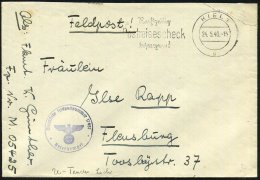 KIEL 1/ U/ Rechtzeitig/ Postreisescheck/ Besorgen! 1940 (24.5.) MWSt + Viol. 1K-HdN: Feldpostnr. 17987 =... - Other & Unclassified
