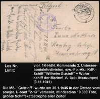 GOTENHAFEN/ A 1941 (3.11.) 2K + Viol. 1K-HdN: Kommando 2. Unterseebootslehrdivision , S/w.-Foto-Ak.: KdF-Schiff... - Other & Unclassified