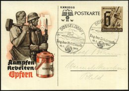 DÜSSELDORF 1/ Tag Der Briefmarke 1941 (12.1.) SSt = U-Boot 2x (1x Teils Undeutl.) Auf WHW-P 6 + 4 Pf. (P 291)... - Other & Unclassified