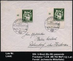 DRESDEN A1/ Tag Der Briefmarke 1941 (12.1.) SSt = U-Boot 2x Auf 2x 6 + 24 Pf. Tag D. Briefmarke (Mi.762 MeF)... - Other & Unclassified