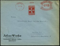 BREMEN/ 1/ ATLAS/ WERKE 1930 (10.4.) AFS 025 Pf. = Schiffsschraube (Firmen-Logo) Ausl.-Vordr.-Bf.: Atlas-Werke/AG/... - Other & Unclassified