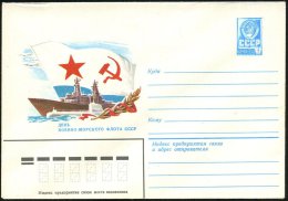 UdSSR 1981/89 4 Kop. U Staatswappen Bzw. Verkehrsmittel, Blau: Tag Der Sowjetischen Flotte 1981 Bzw. 1989 Mit... - Other & Unclassified