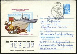 UdSSR 1980 4 Kop. U Staatswappen, Blau: Philatel. Ausstellung "Heldenstadt Noworossisk" = Marine-Denkmal Mit... - Other & Unclassified