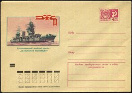 UdSSR 1973 4 Kop. U Staatswappen, Lilarot: Linieschiff Der Roten Flotte "Oktober-Revolution" , Ungebr. - Other & Unclassified