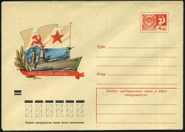 UdSSR 1973 4 Kop. U Staatswappen, Rot: Ruhm Der Sowjetischen Marine = Lenkwaffen-Kreuzer U. Marineflagge (u. Jets)... - Other & Unclassified