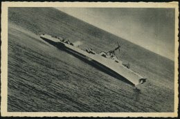 ITALIEN 1942 S/w.-Foto-Ak.: Sinkendes Kriegsschiff (Aufklärungsfoto Italien. Luftwaffe) Mit Amtl.... - Other & Unclassified