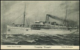 GROSSBRITANNIEN 1910 (ca.) S/w.-Künstler-Ak.: Troopship "Dongola" , Ungebr. - Other & Unclassified