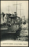 FRANKREICH 1910 (ca.) 2 Verschiedene S/w.-Foto-Ak.: Torpedoboots-Zerstörer "Hussard" (Spahi-Klasse, 1911-1922)... - Other & Unclassified