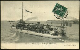 FRANKREICH 1908/14 3 Verschiedene S/w.-Foto-Ak: Torpedoboot-Zerstörer "Flamberge" , Alle Gebr., 3 Belege - Other & Unclassified