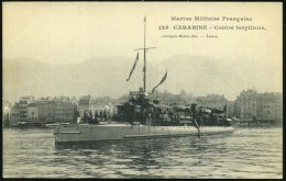 FRANKREICH 1910 (ca.) 2 Verschiedene S/w.-Foto-Ak.: Torpedoboots-Zerstörer "Carabine" , Je Ungebr., 2 Belege - Other & Unclassified