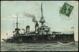 FRANKREICH 1906/08 6 Verschiedene Foto-Ak.: Schlachtschiff "Iéna" (Pre-dreadnought, 1902-1907) Nach... - Other & Unclassified