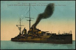 FRANKREICH 1910/21 5 Verschiedene Foto-Ak.: Schlachtschiff "France" (Schlachtschiff Der Courbet-Klasse, 1914-1922)... - Other & Unclassified