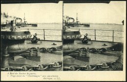 FRANKREICH 1910 (ca.) 4 Verschiedene S/w.-Foto-Doppelbild-Ak.: Panzerkreuzer "Charlemagne" (Pre-Dreadnought,... - Other & Unclassified
